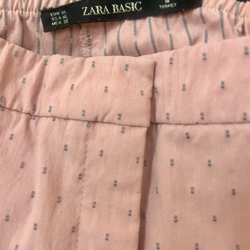 Zara Basic Pink Patterned Pants - Picture 3 of 3